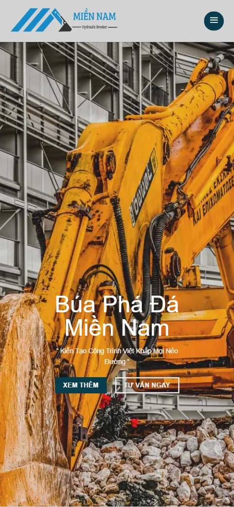 Giao diện website Búa Phá Đá Miền Nam trên điện thoại