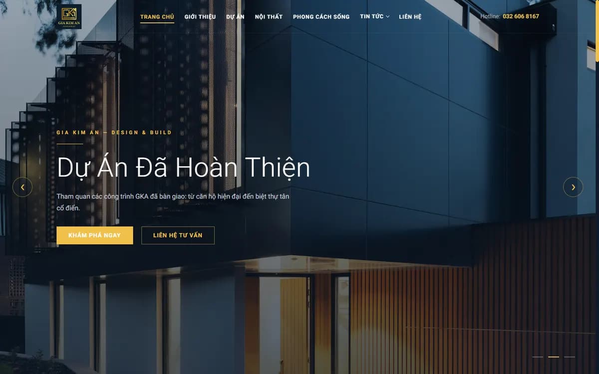 Thiết kế website Gia Kim An Design & Build – thiết kế, thi công nội thất trọn gói