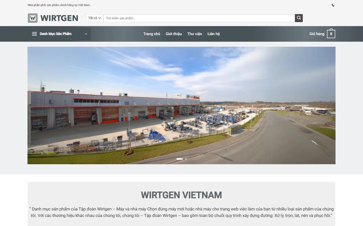Thiết kế website Wirtgen Vietnam – phân phối máy làm đường Wirtgen, Hamm, Vögele, Kleemann