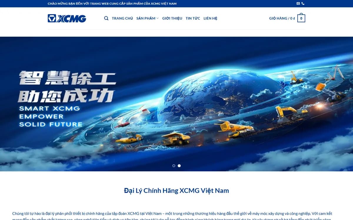 Thiết kế website XCMG Việt Nam – đại lý máy xúc, xe lu, xe cẩu XCMG
