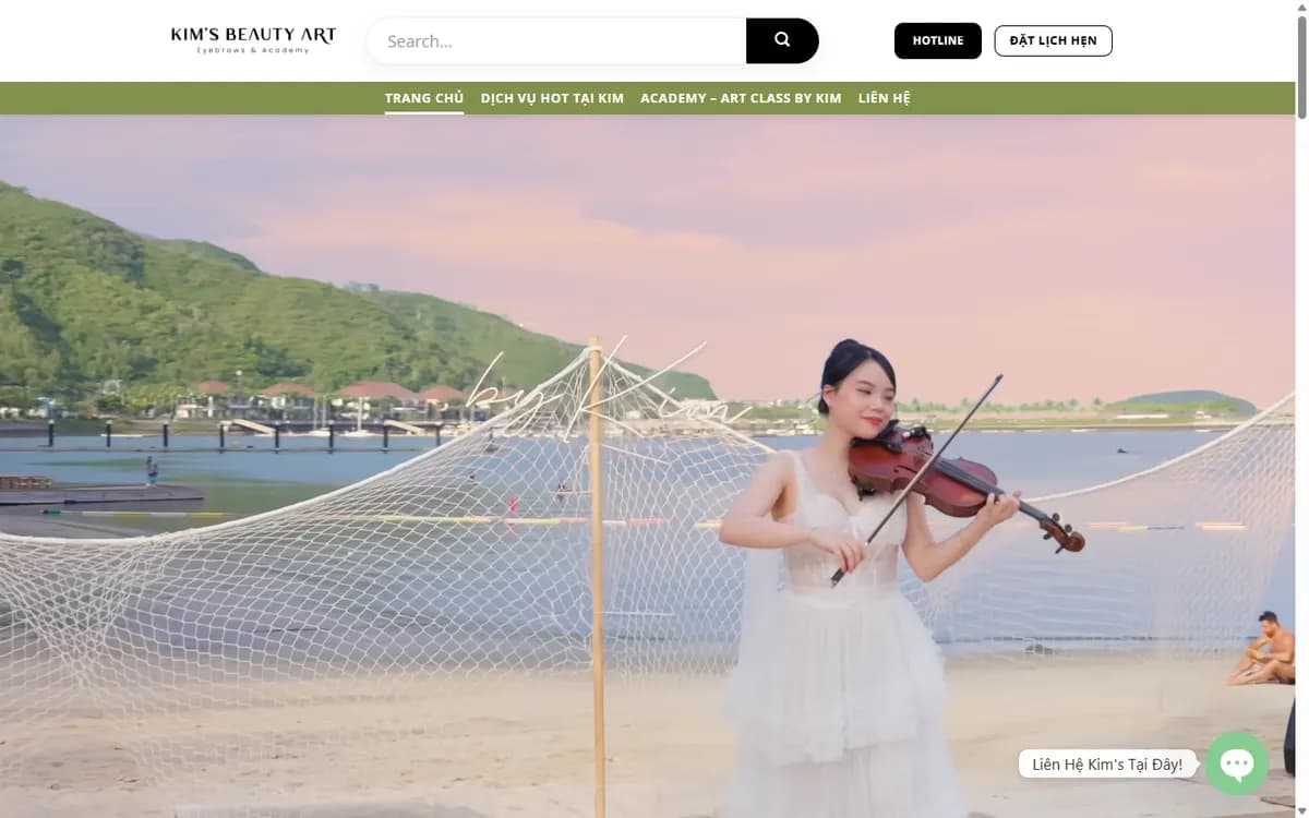 Thiết kế website Kim’s Beauty Art – viện phun xăm thẩm mỹ và học viện