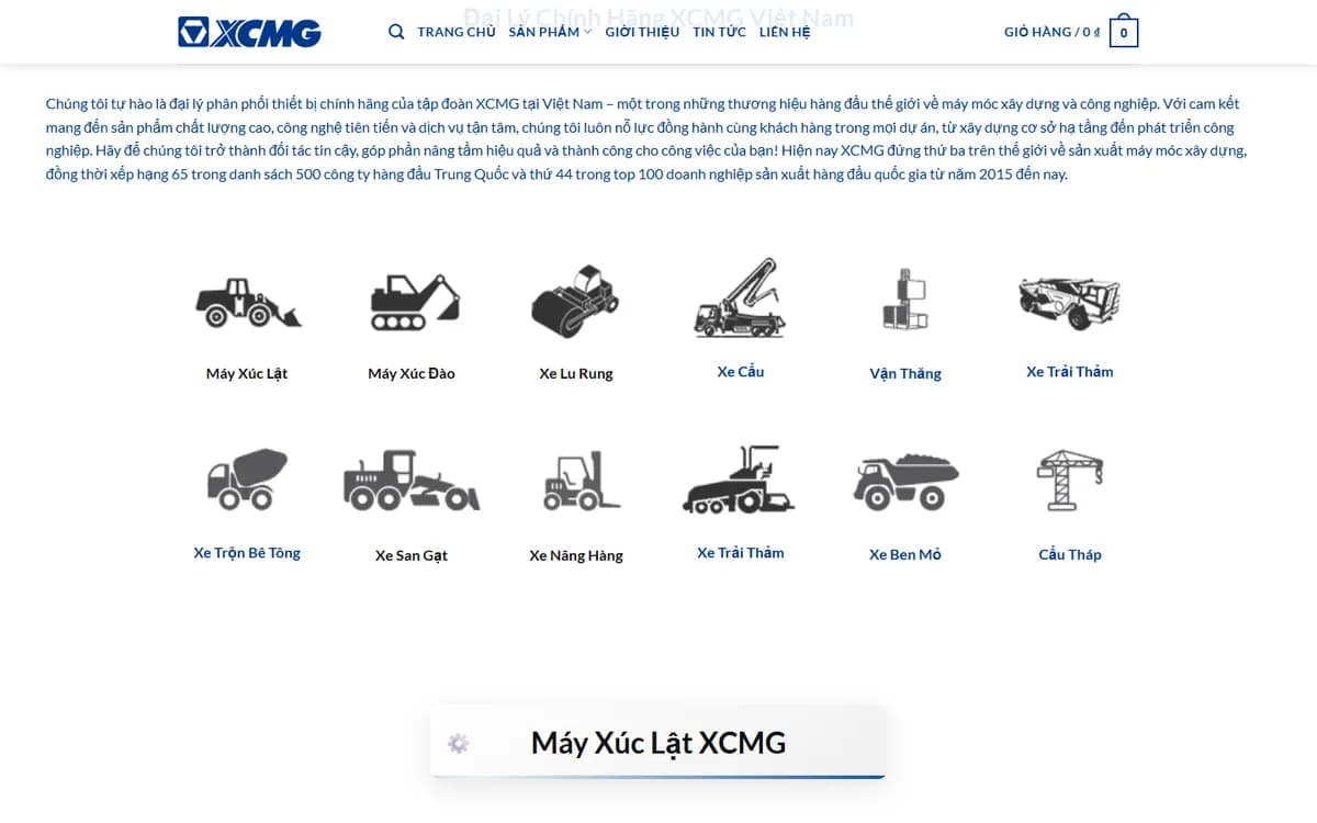Giới thiệu đại lý và lưới icon nhóm máy