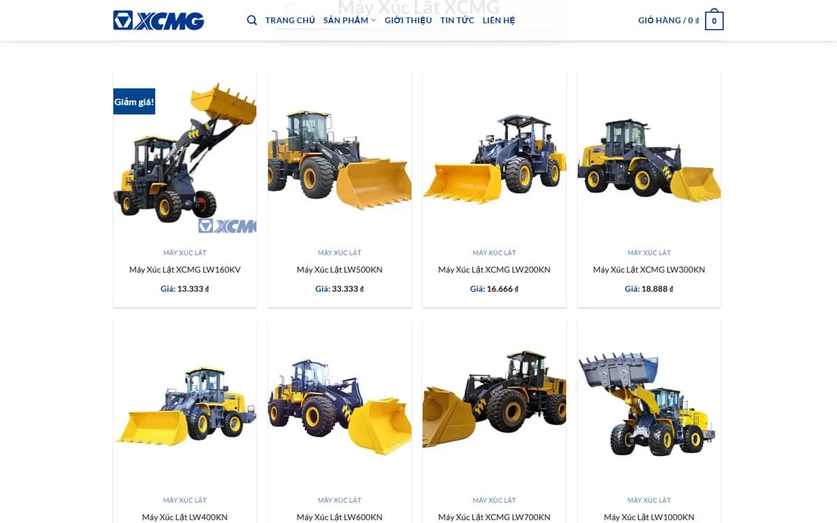 Máy xúc lật XCMG: thẻ sản phẩm có nhãn giảm giá